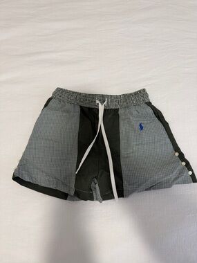 Polo by Ralph Lauren Black and Gray Panel Athletic Shorts